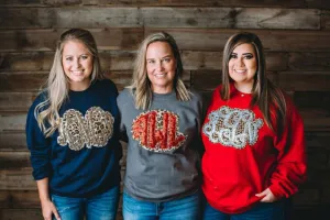 Double Stacked Sequin Monogrammed Sweatshirt/Hoodie - 2021