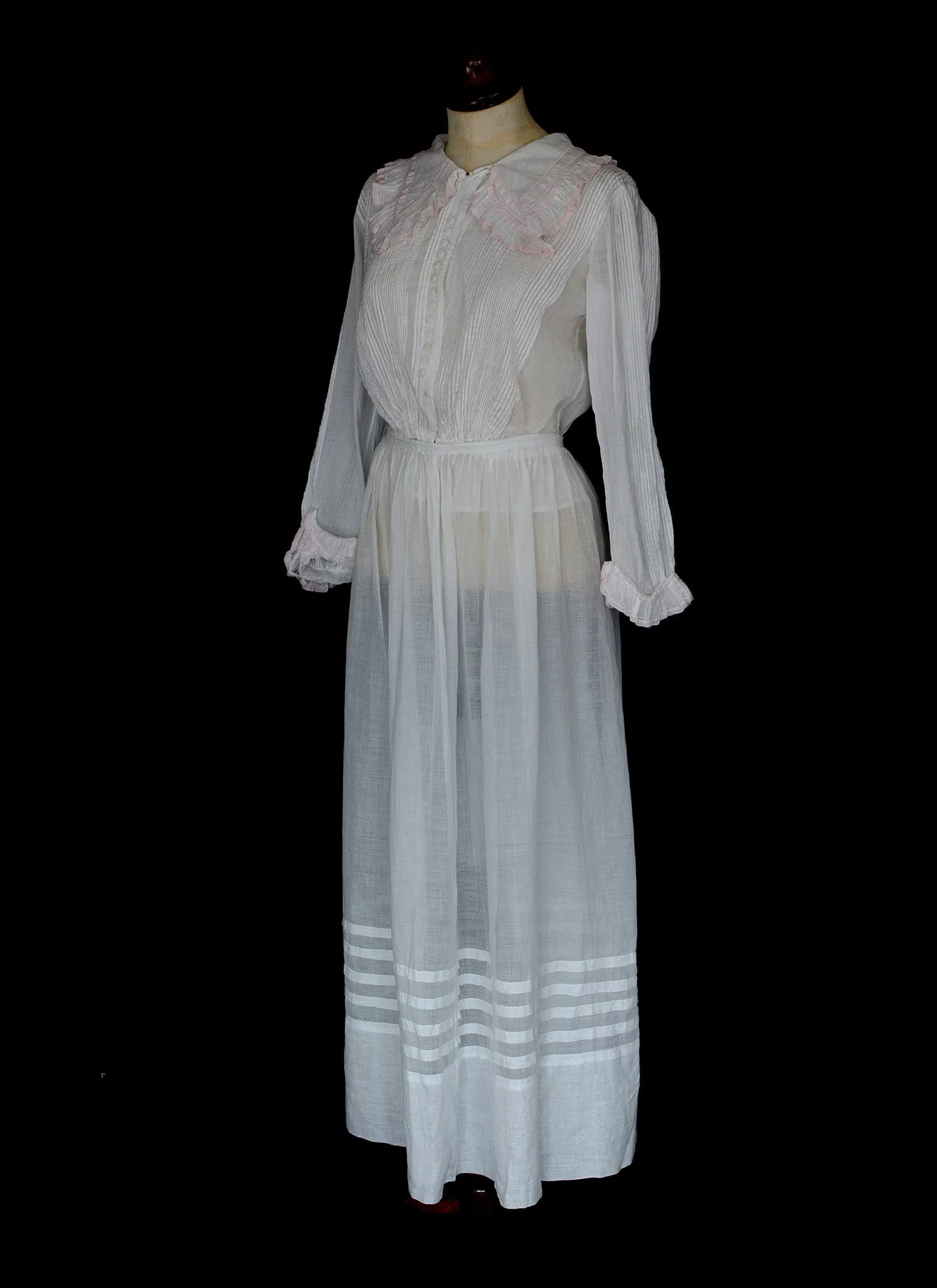 Edwardian White Cotton Blouse and Skirt