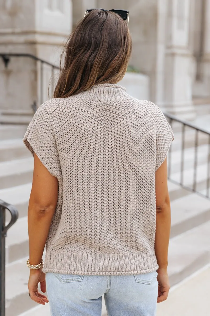 Everyday Classic Mock Neck Sweater - Mocha - FINAL SALE