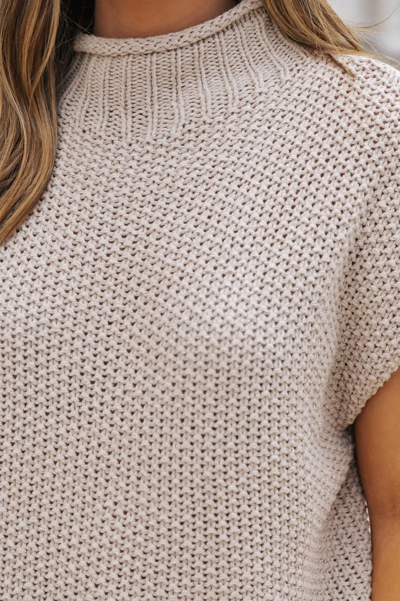 Everyday Classic Mock Neck Sweater - Mocha - FINAL SALE