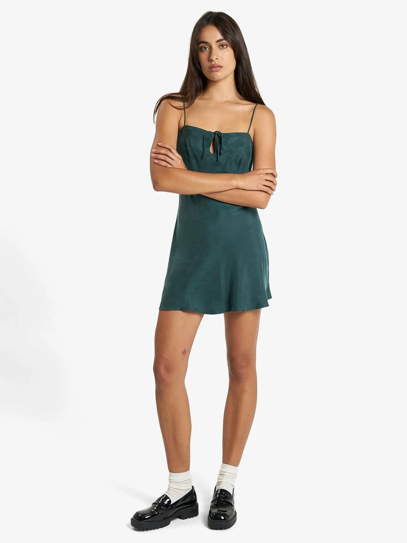 Fairmont Mini Slip Dress - Jasper Green