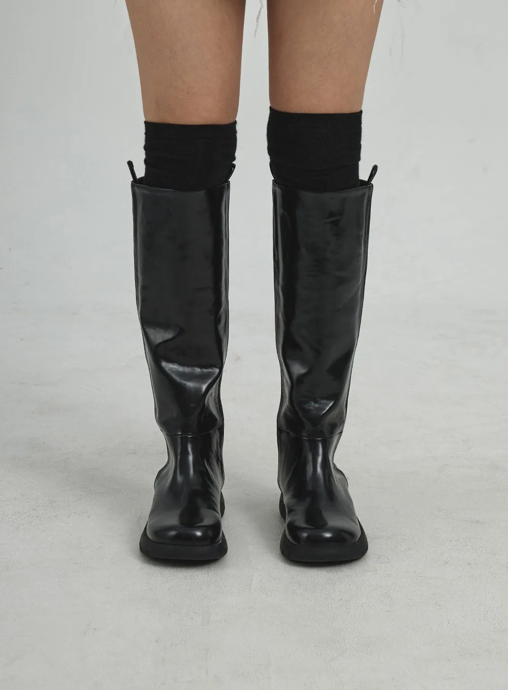 Faux Leather Knee High Boots CD12