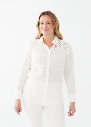 FDJ Eyelet Tunic Shirt 7163966-WHT White