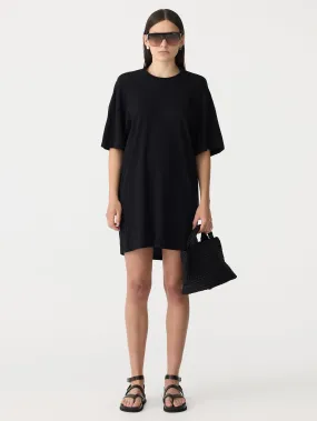 floating neck boxy short sleeve dress