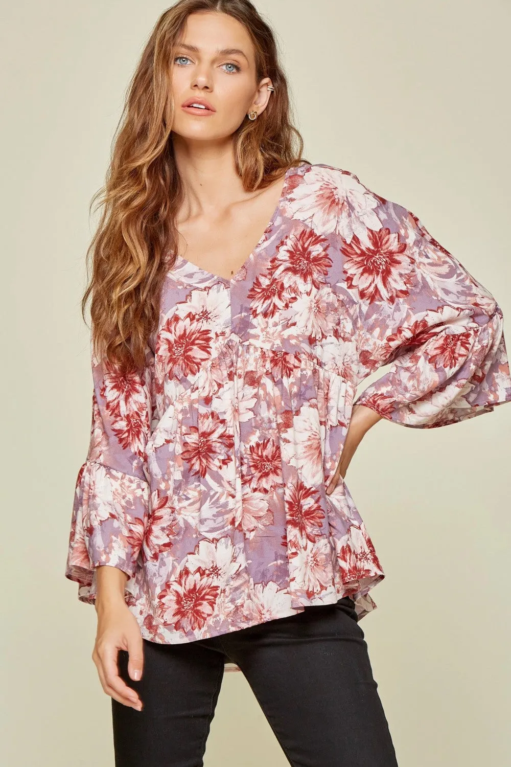 Floral Babydoll Blouse