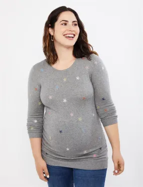 Floral Embroidered Maternity Sweater in Flower Embroidery