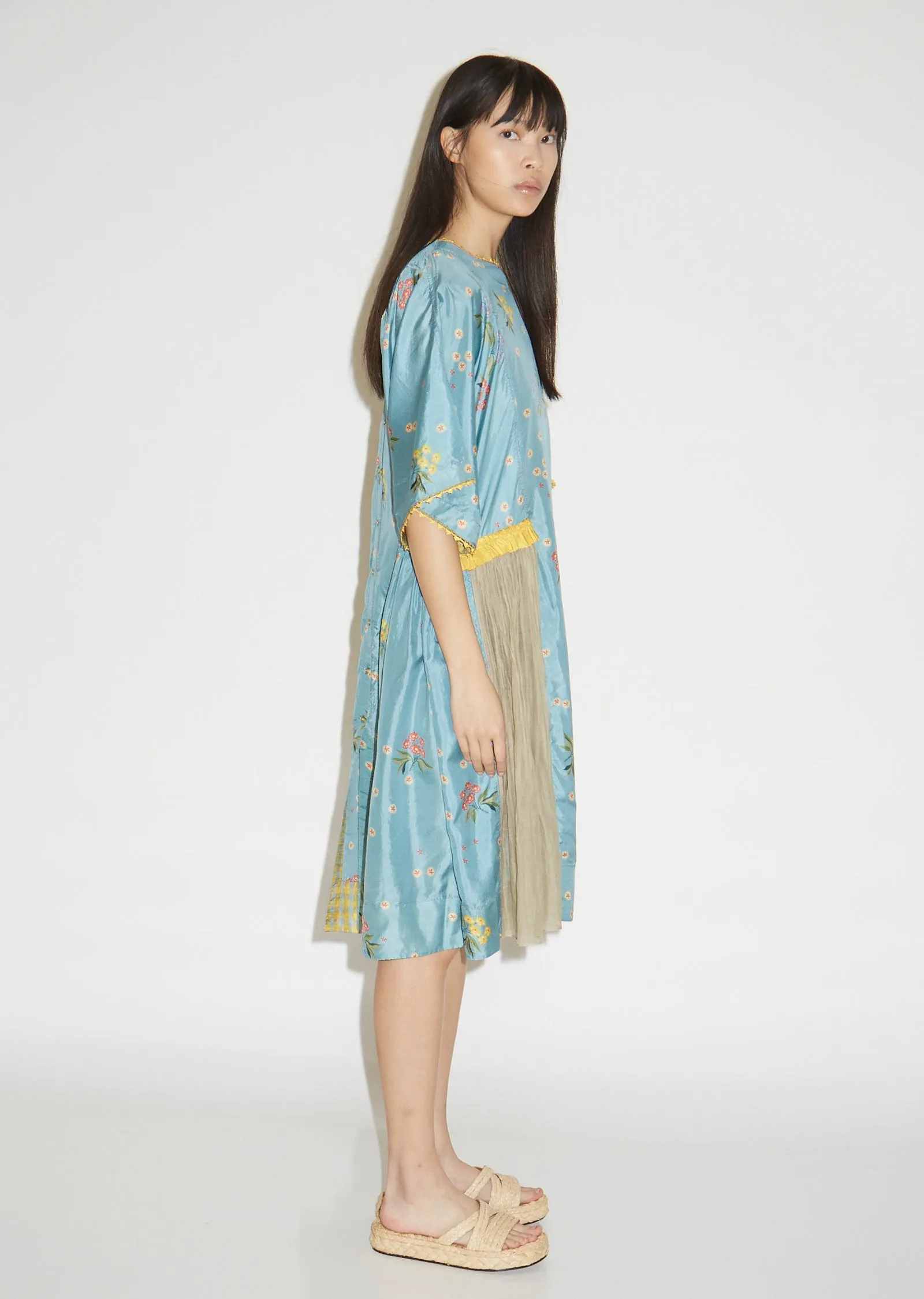 Floral Panel Silk Dress