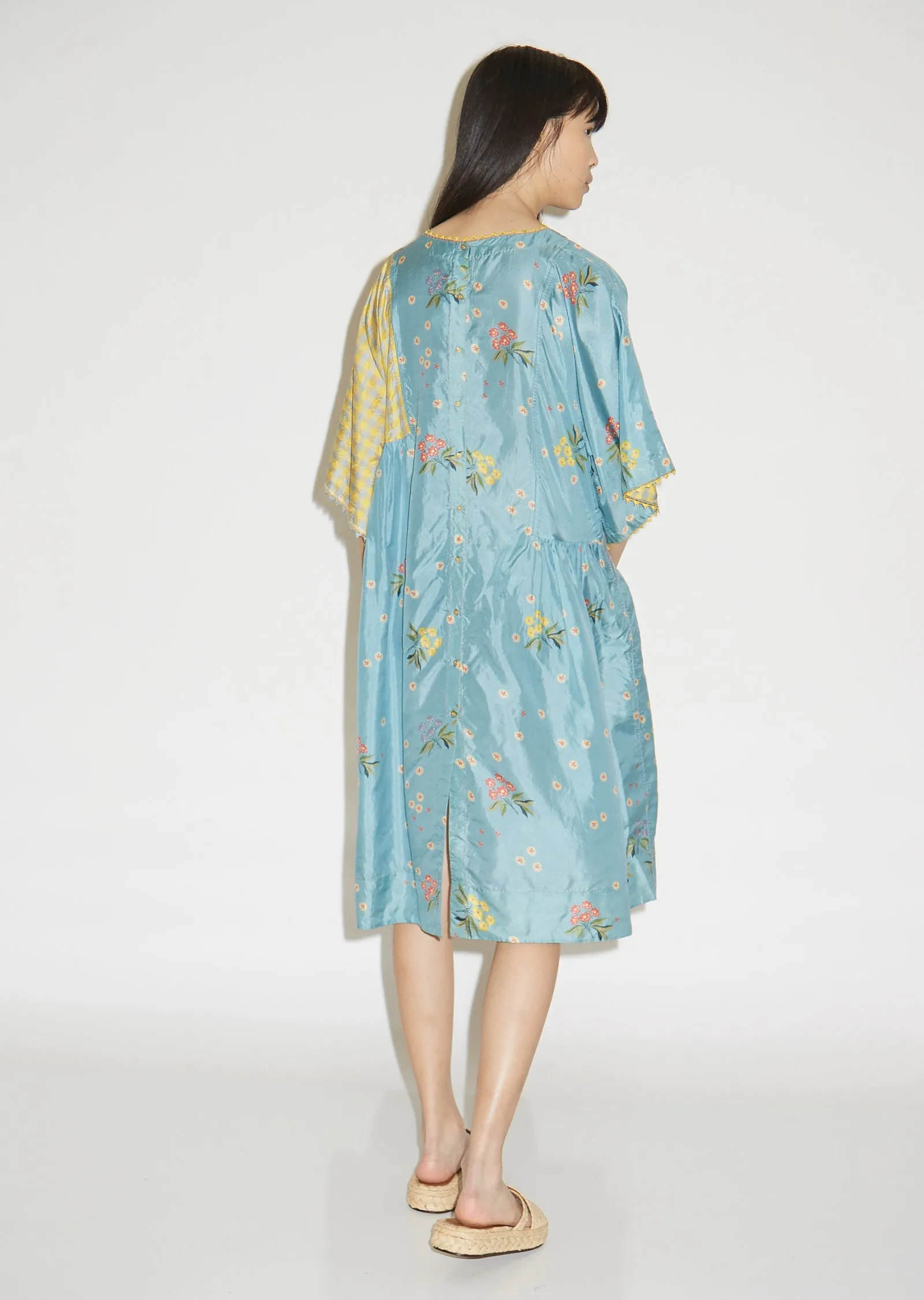 Floral Panel Silk Dress