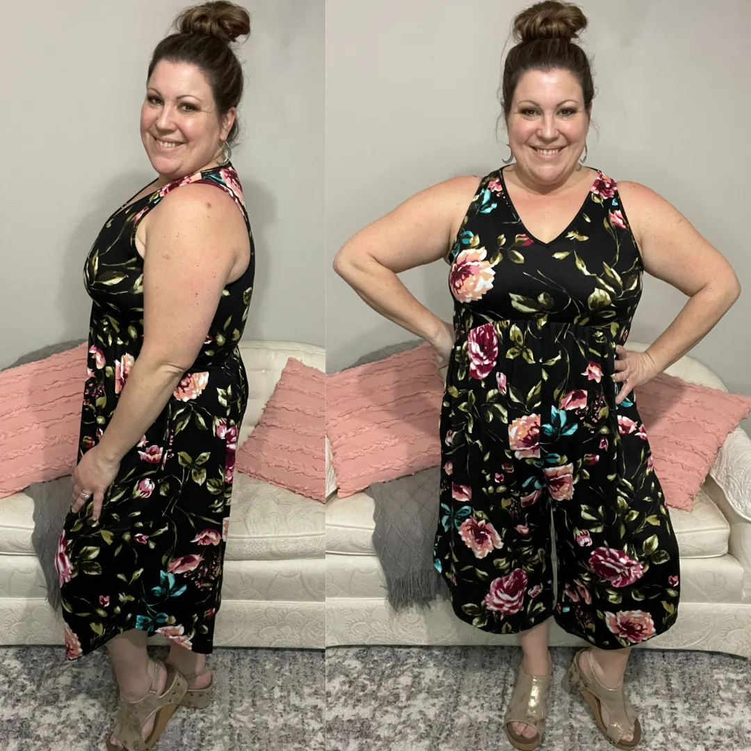 Floral V-Neck Jumpsuit