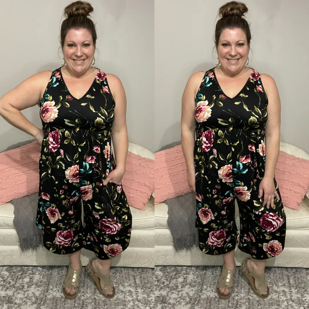 Floral V-Neck Jumpsuit