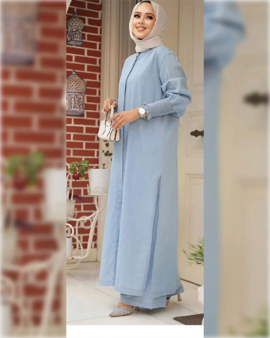 Formal Denim 2-Pieces Outfit in Light Shade  طقم جينز رسمي مكون من قطعتين باللون الأزرق الفاتح الجميل