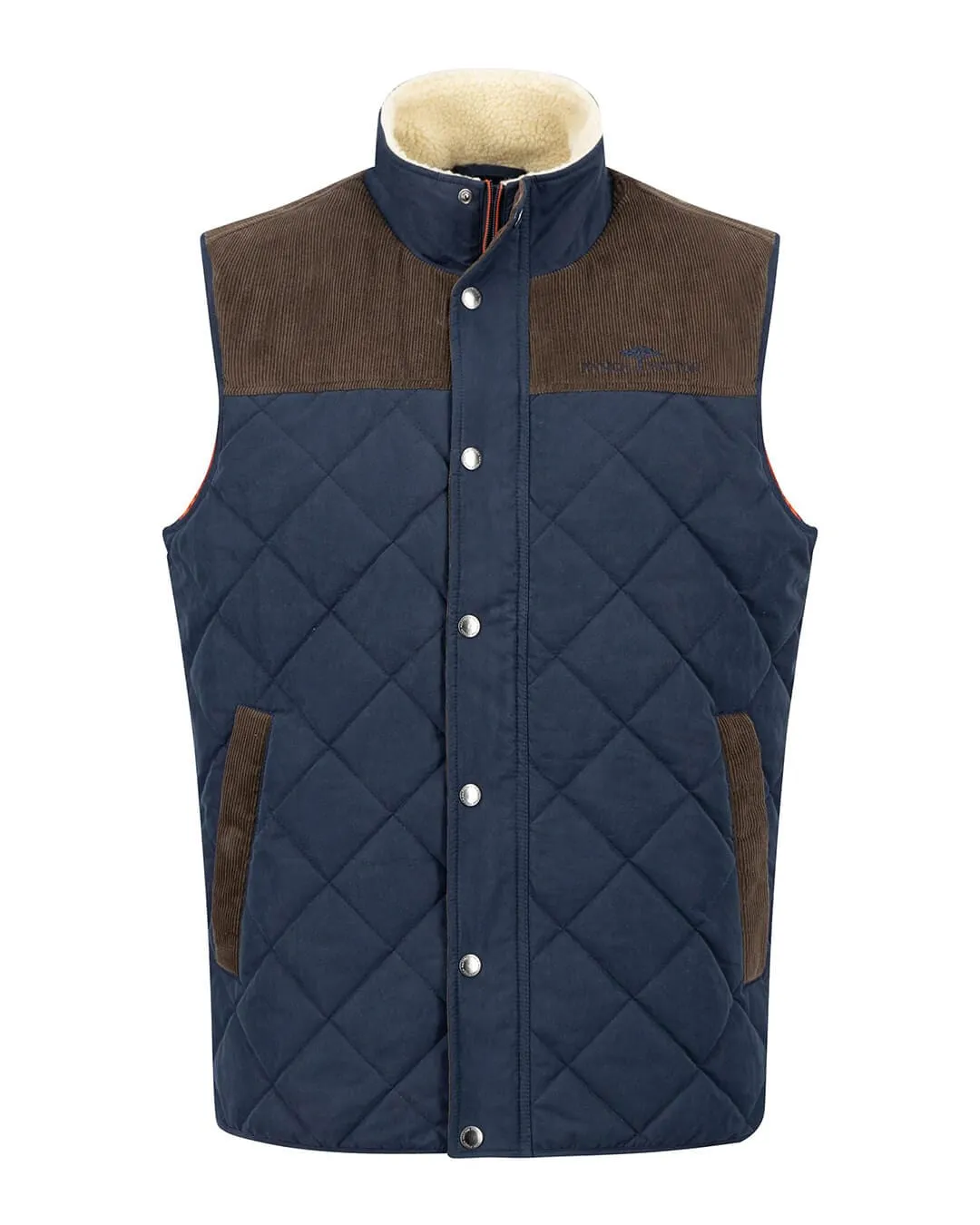 Fynch-Hatton Fabric Mix Dark Navy Gilet