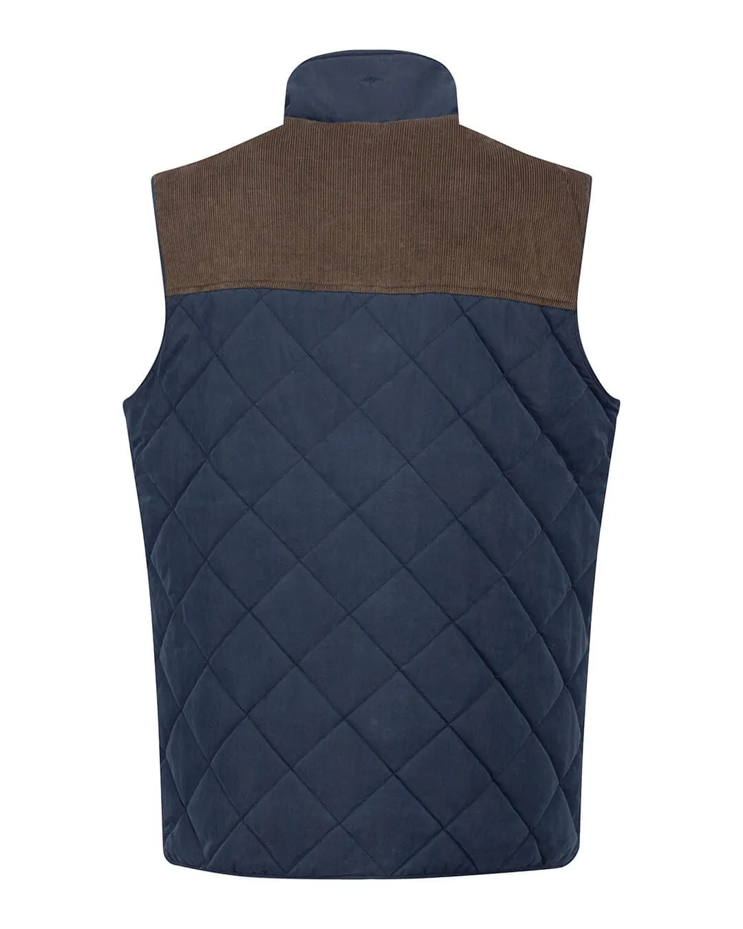 Fynch-Hatton Fabric Mix Dark Navy Gilet