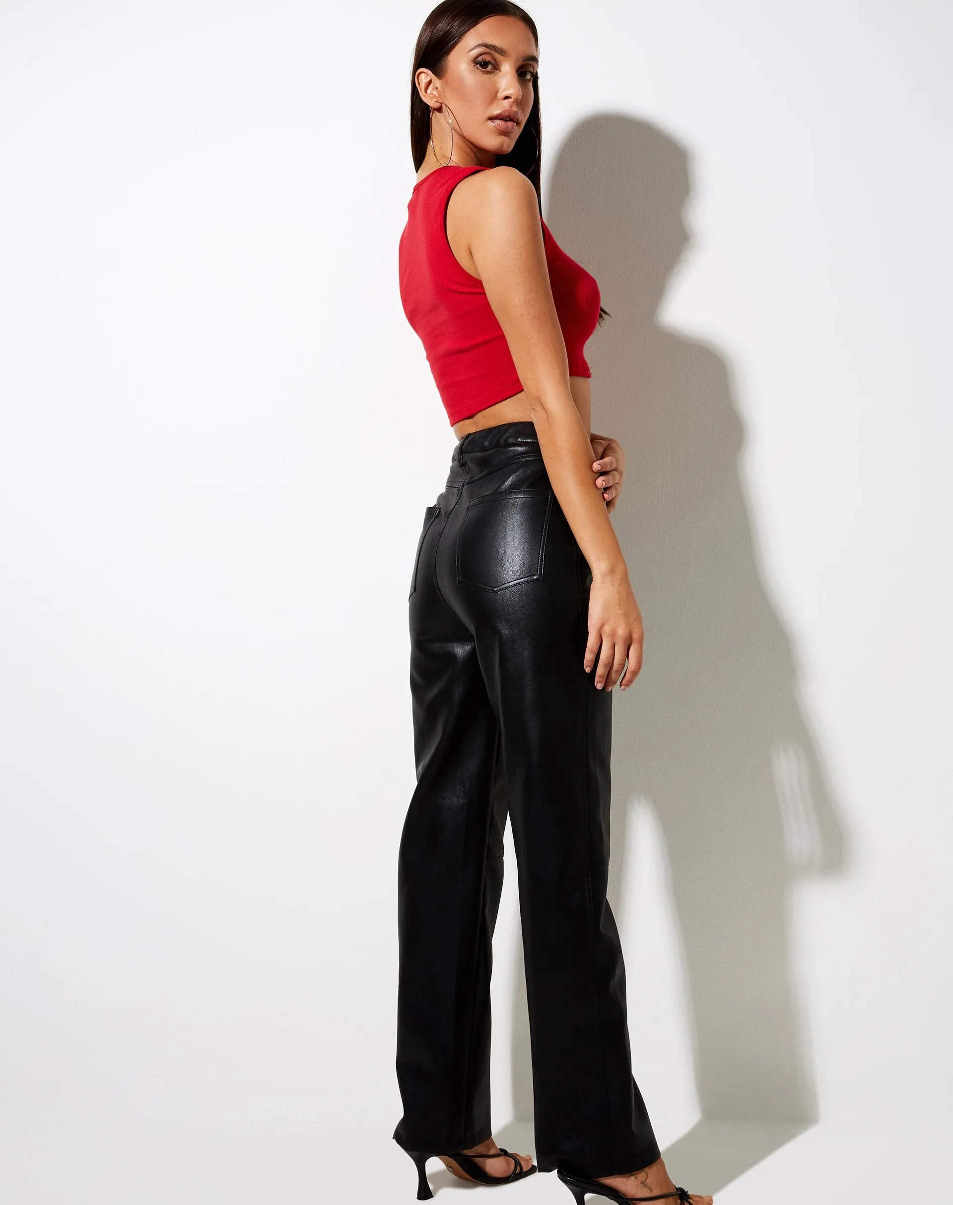 Gimon Crop Top in Racing Red Angelo Embro