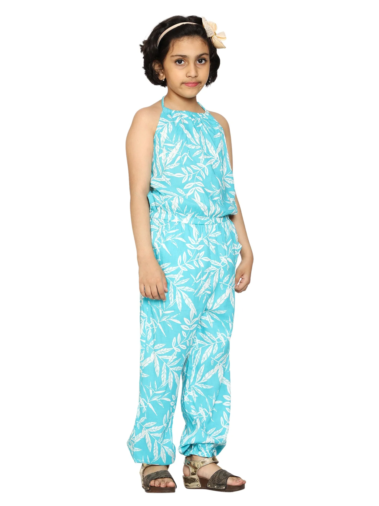 Girls Halter Neck Tie Up Jumpsuit