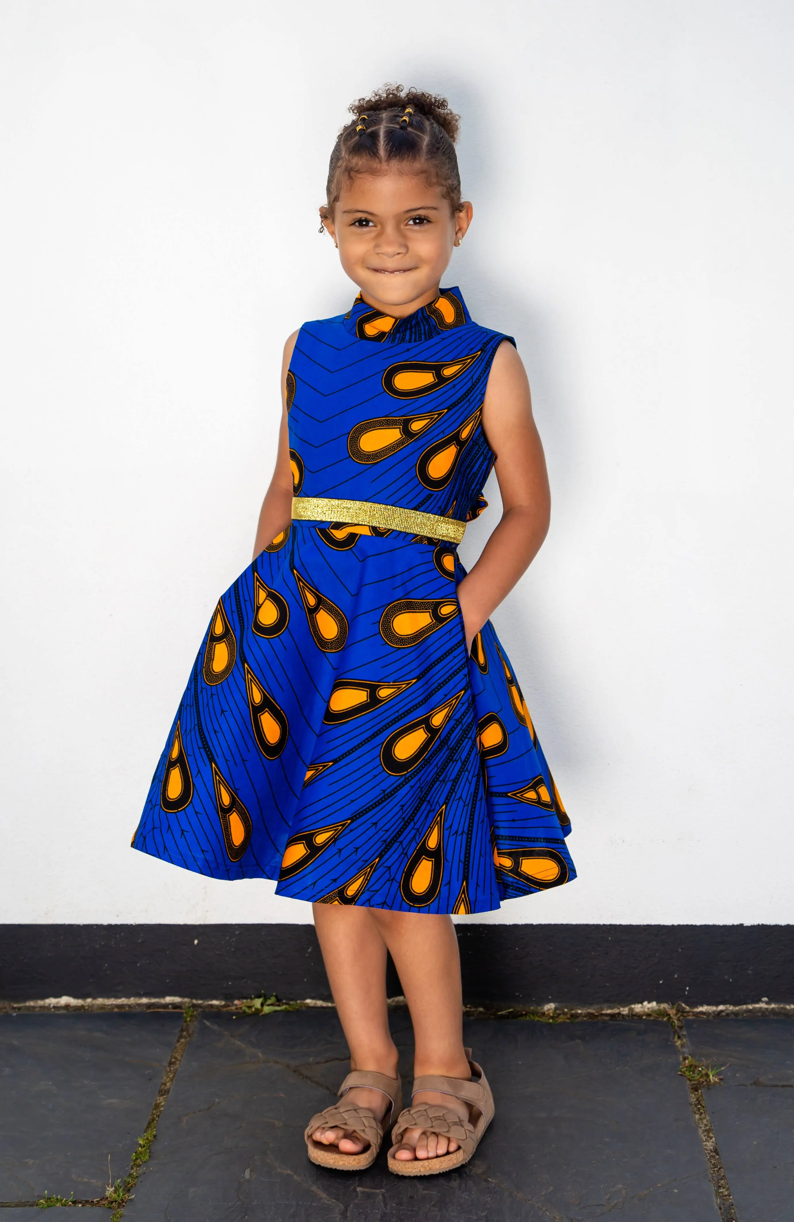 Girl's Occasion Dress | Turtleneck African Print Dress for Girls - ELLA