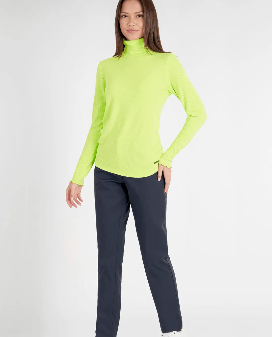 GREEN LAMB Mackenzie Ribbed Roll Neck 045 Soft Lime