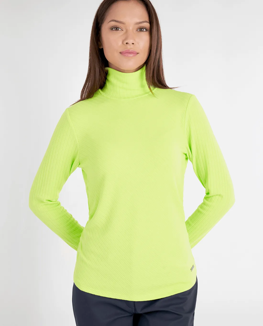 GREEN LAMB Mackenzie Ribbed Roll Neck 045 Soft Lime