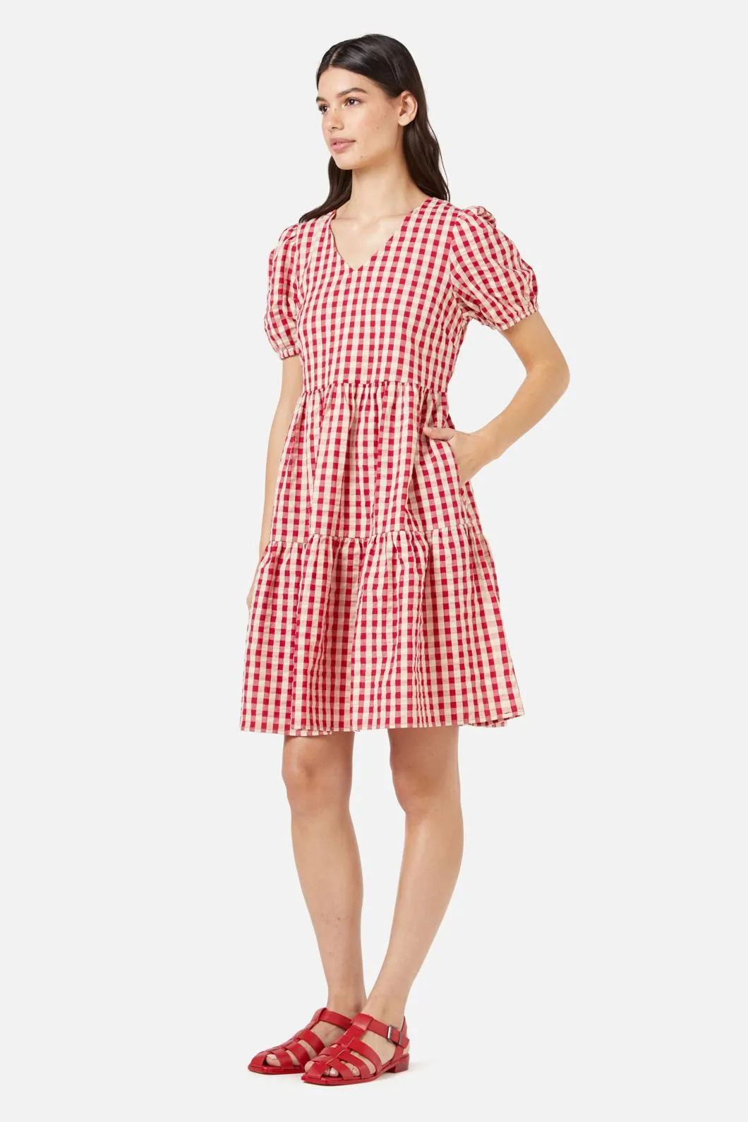 Greta Check Smock Dress