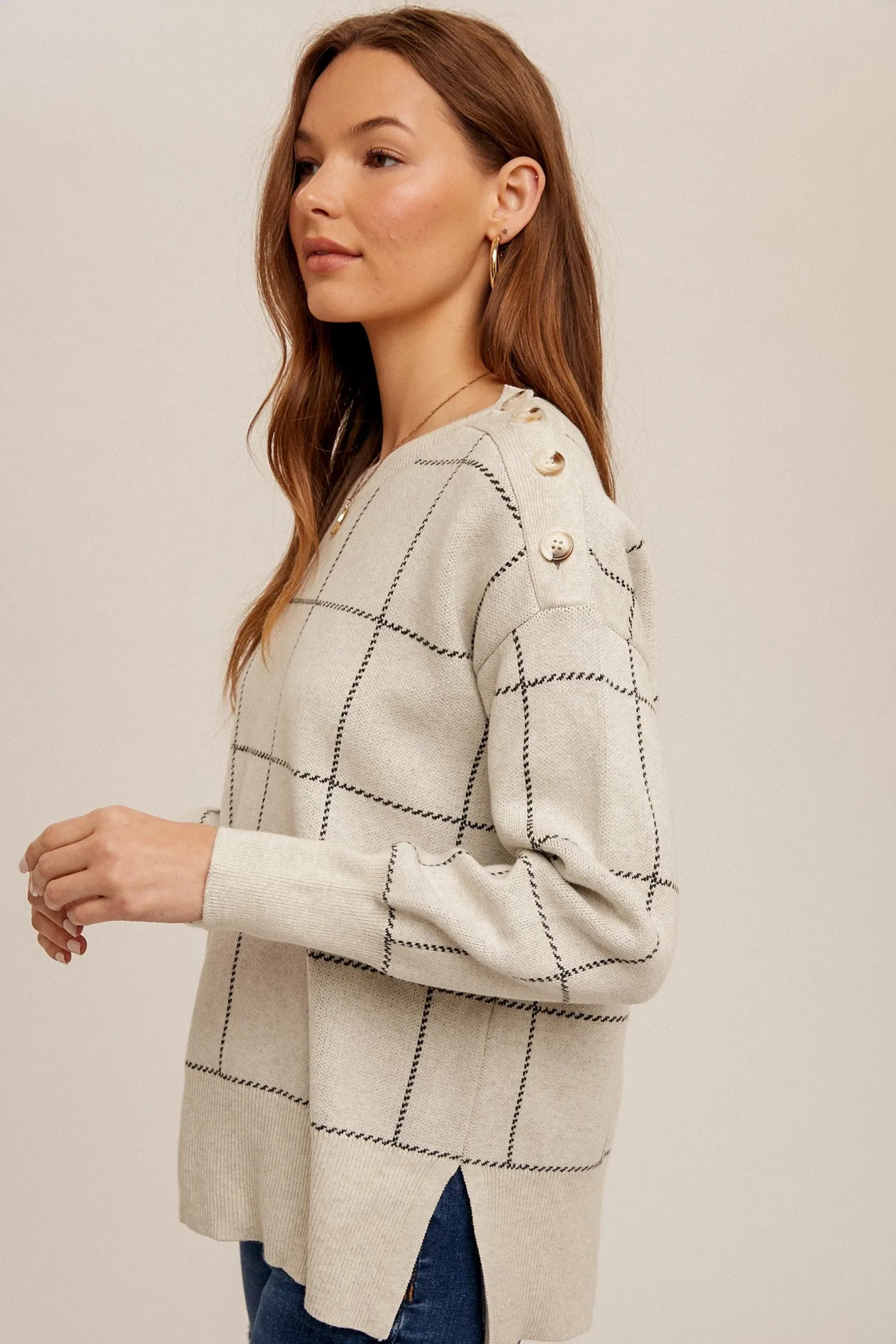 Grid Pattern Sweater Style 7403