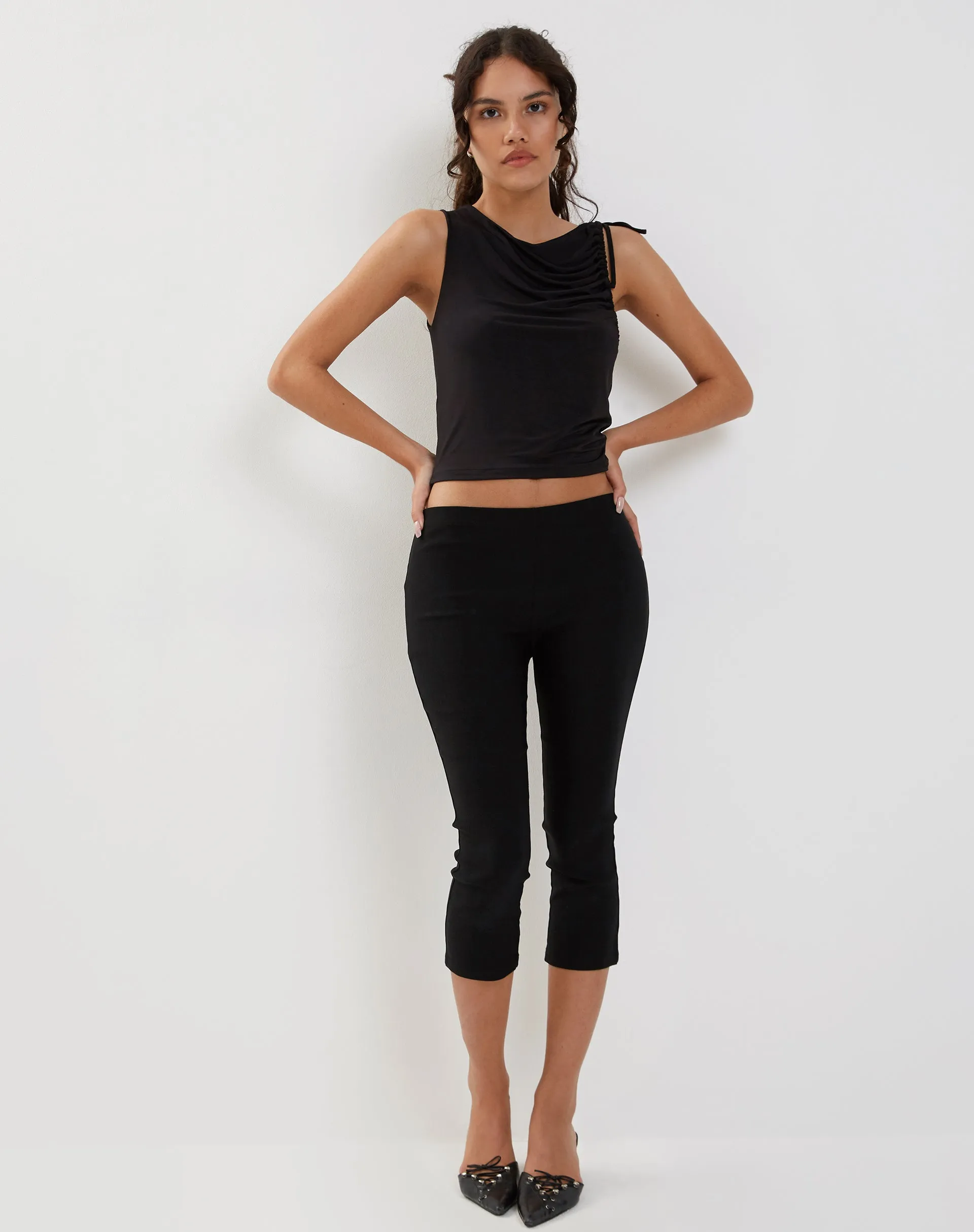 Hagne Vest Top in Black