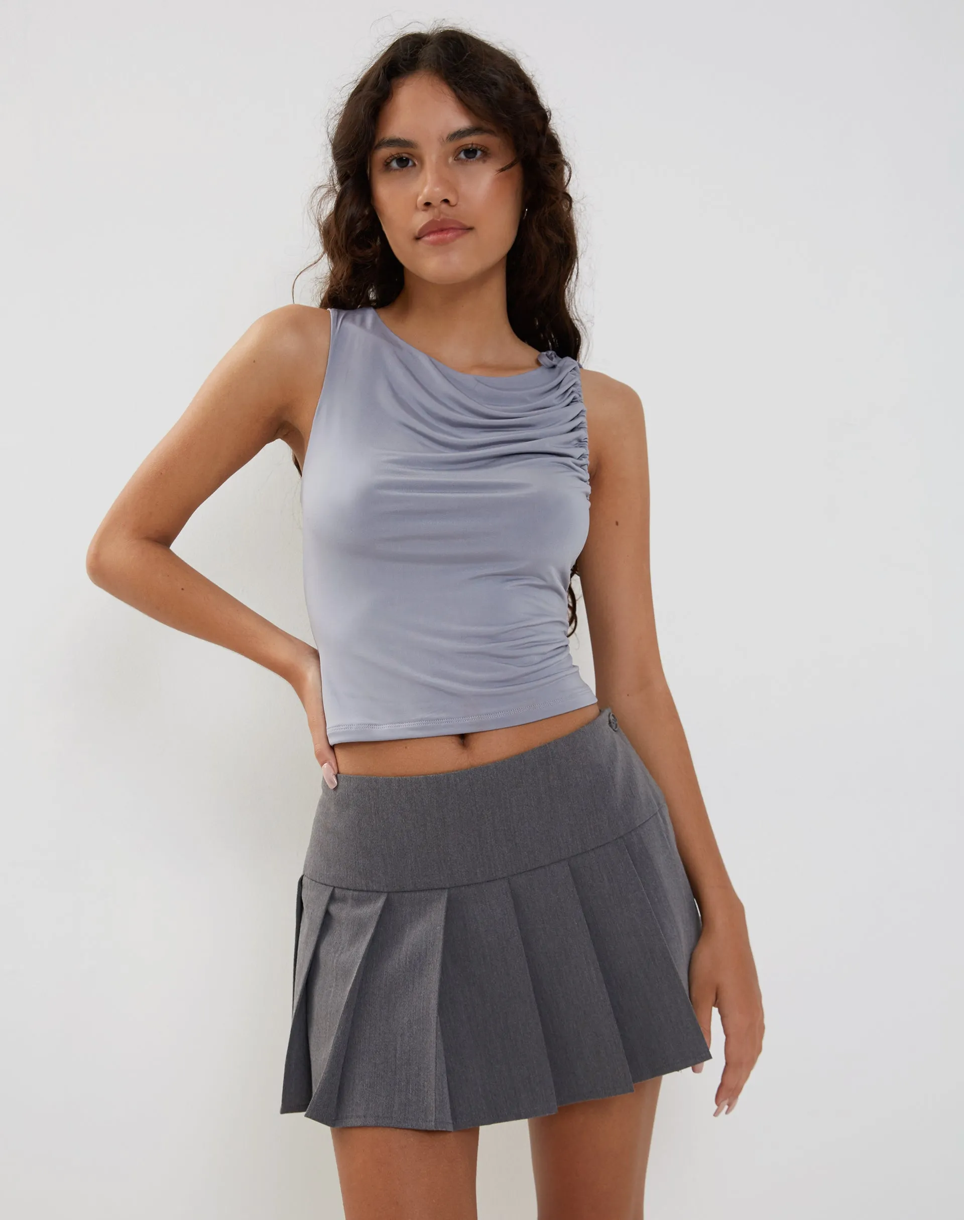 Hagne Vest Top in Silver