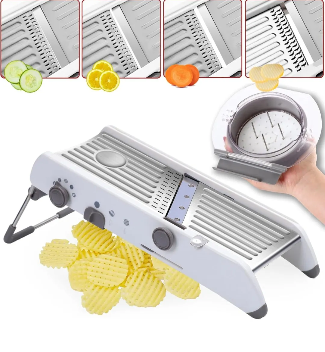 (Household) All-In-1 Mandoline Slicer Vegetable Chopper & Cutter/Vegetable Slicer with Waffle Maker