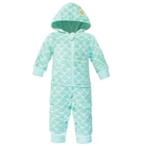 Hudson Baby Plush Jumpsuits, Mermaid