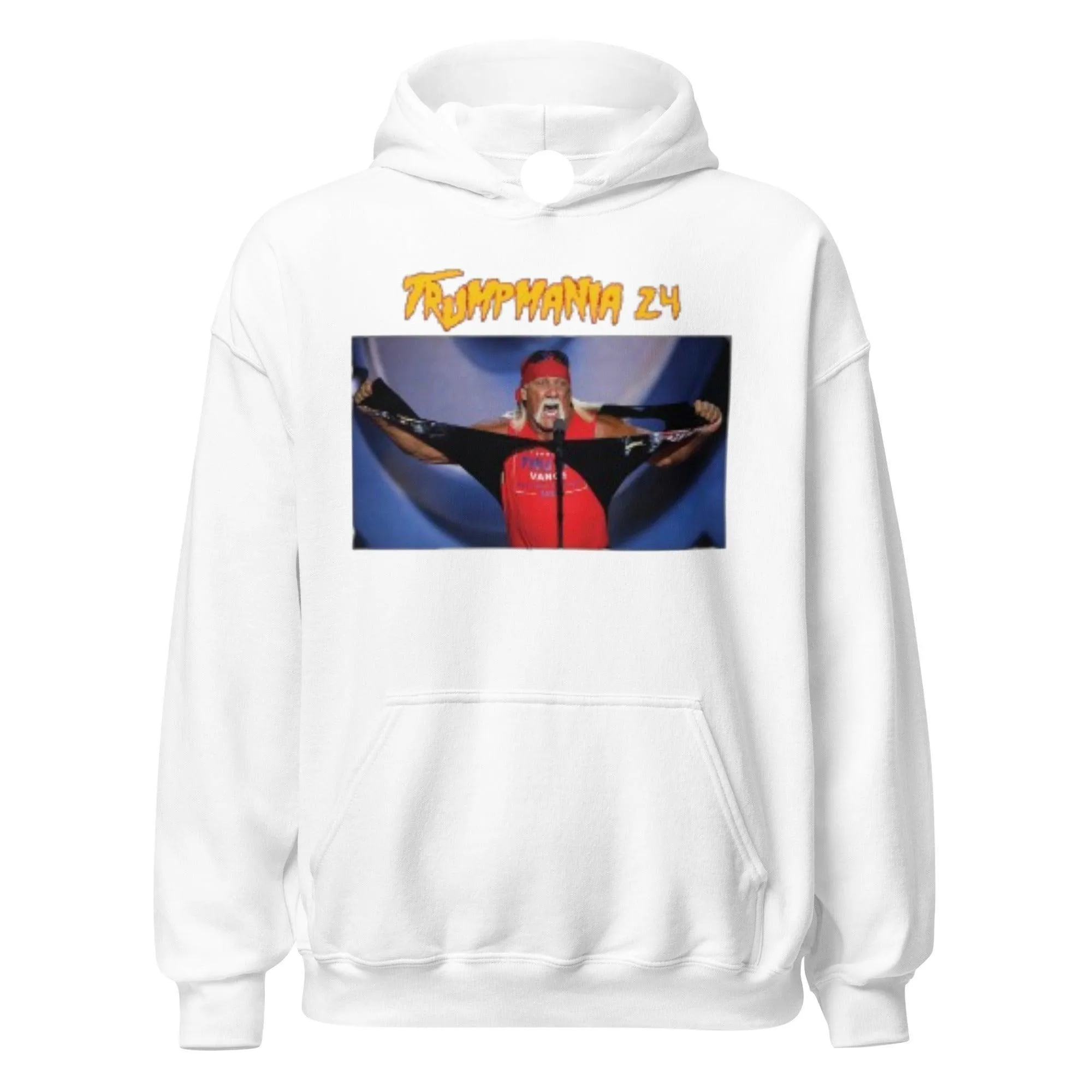 Hulk Hogan Hoodie Trumpmania 24 Midweight Blended Cotton Unisex Pullover