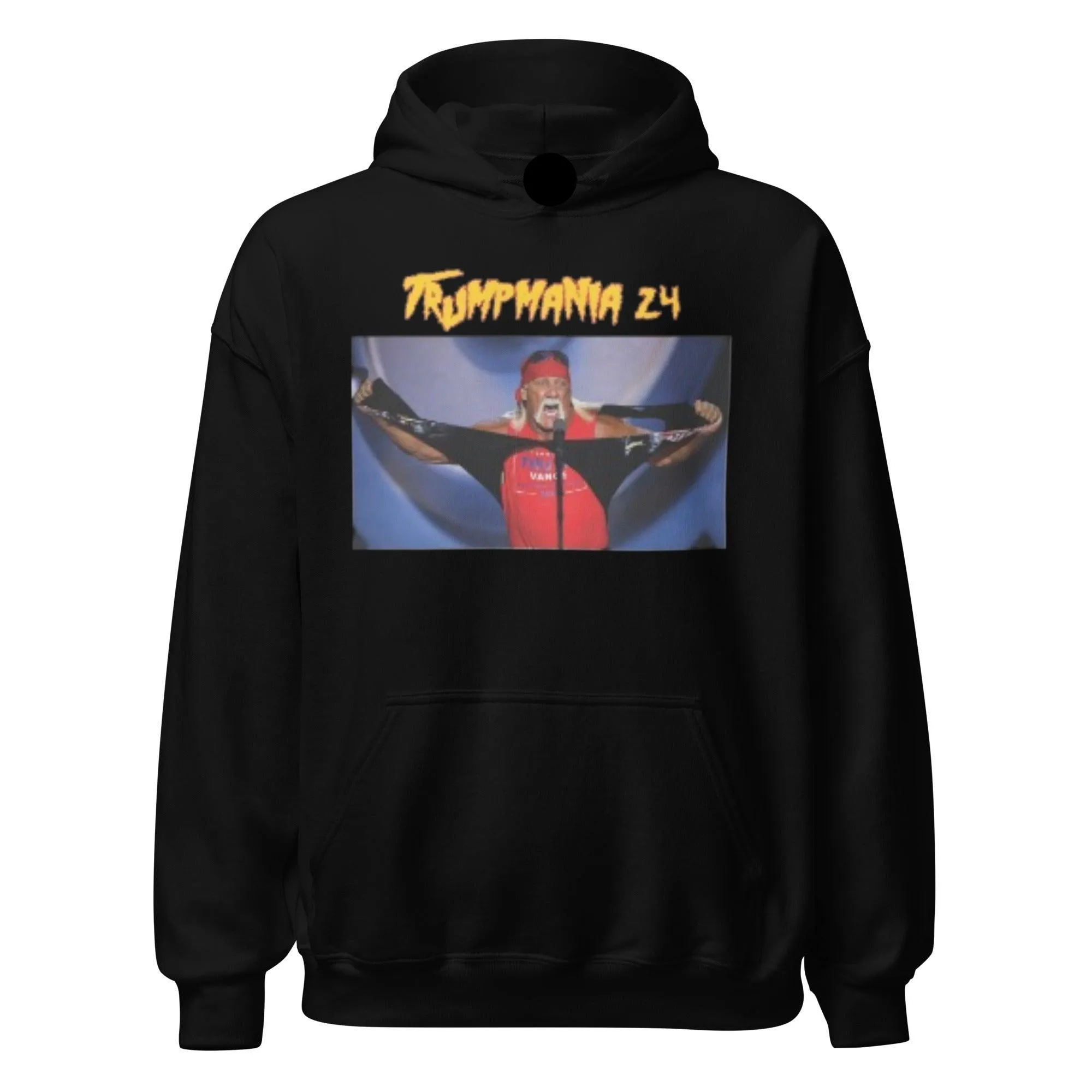 Hulk Hogan Hoodie Trumpmania 24 Midweight Blended Cotton Unisex Pullover