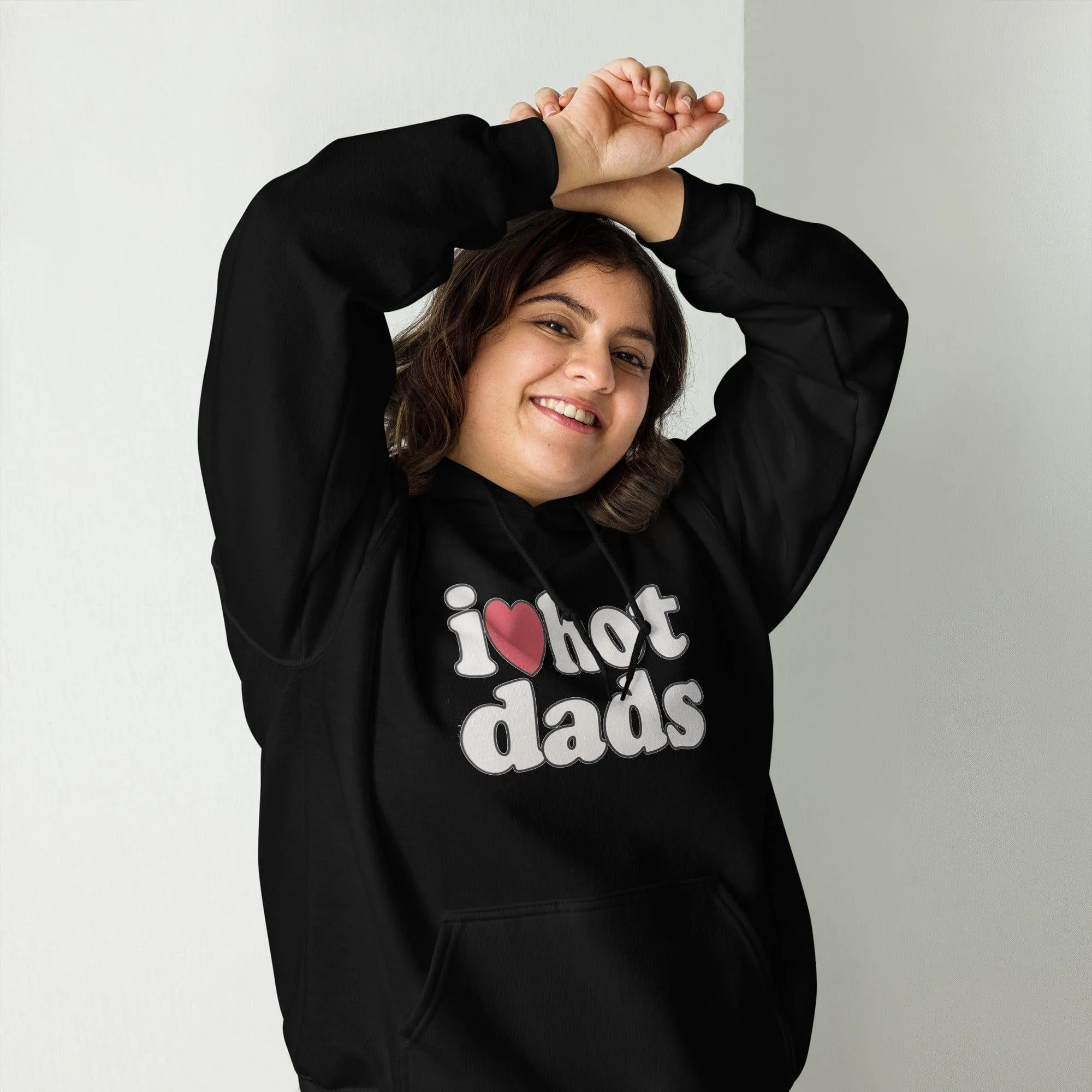 I Love Hot Dads Ultra Soft Blended Cotton Midweight Unisex Pullover