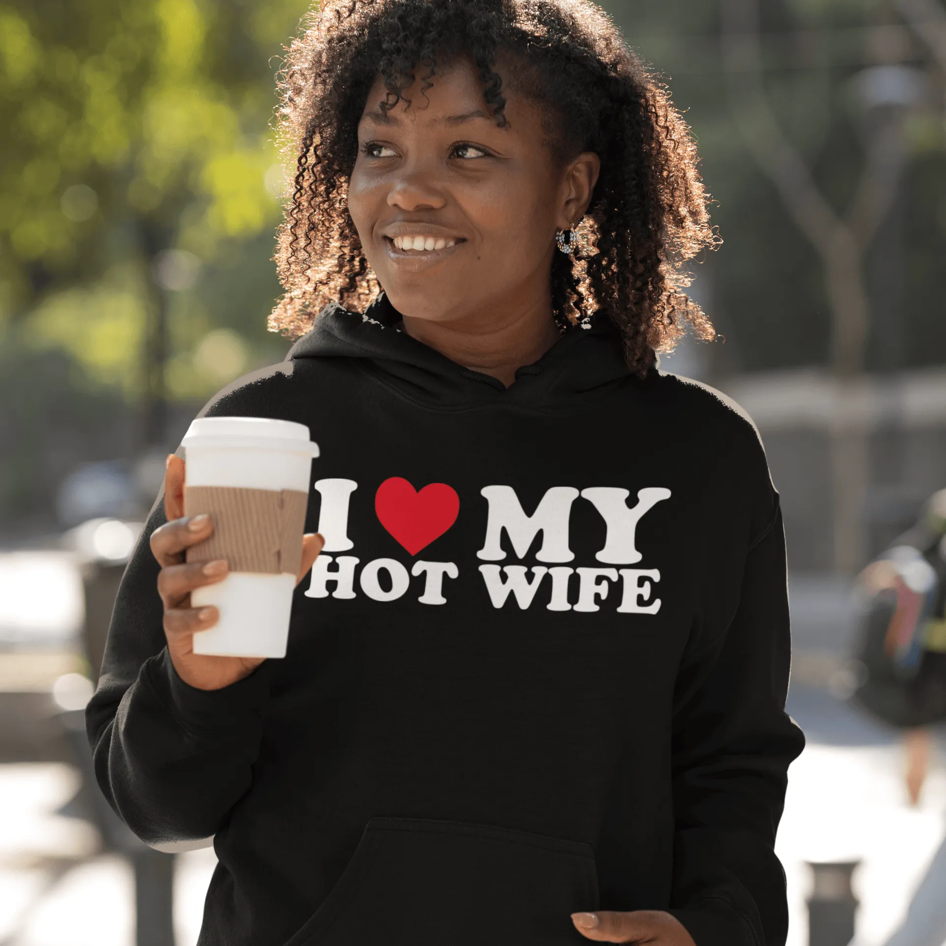 I Love My Hot Wife Midweight Ultra Soft Blended Cotton Hooded Pullover