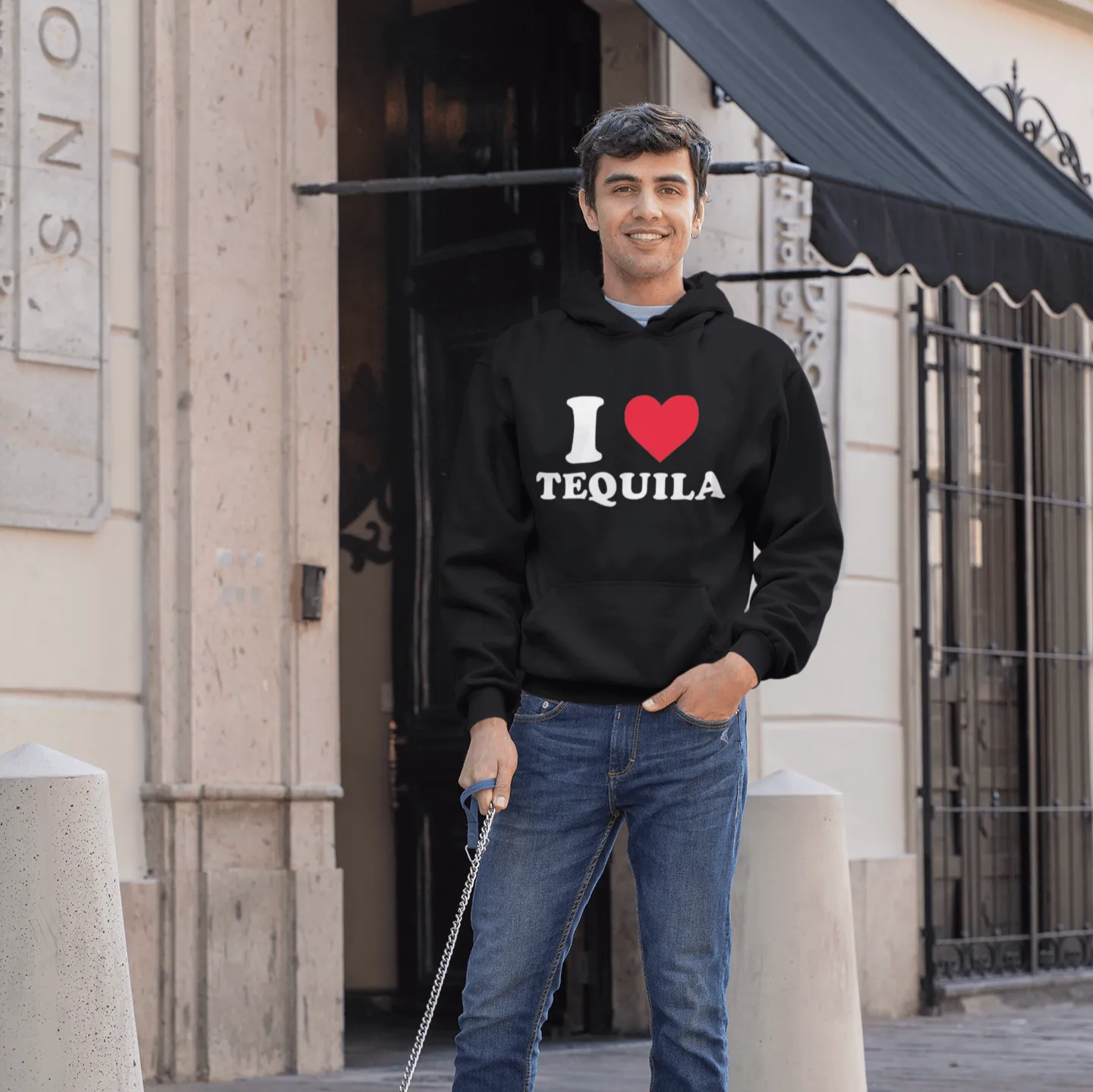 I Love Tequila Hoodie Midweight Blended Cotton Unisex Pullover