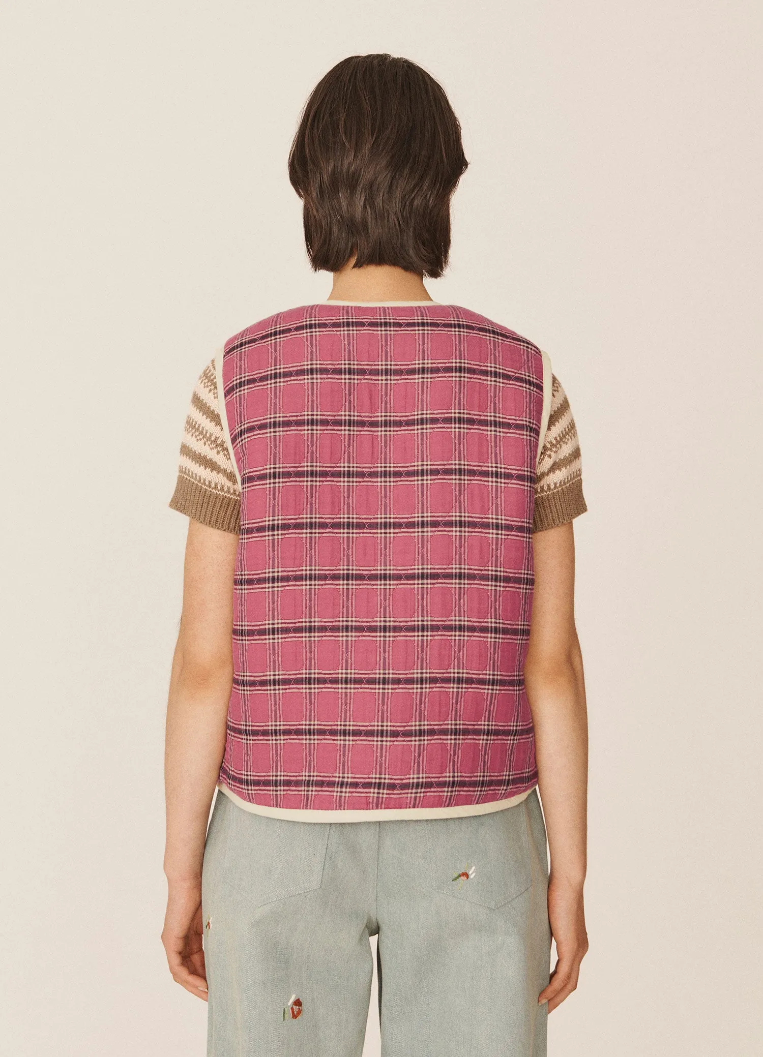 Jackie Diamond Quilted Check Gilet