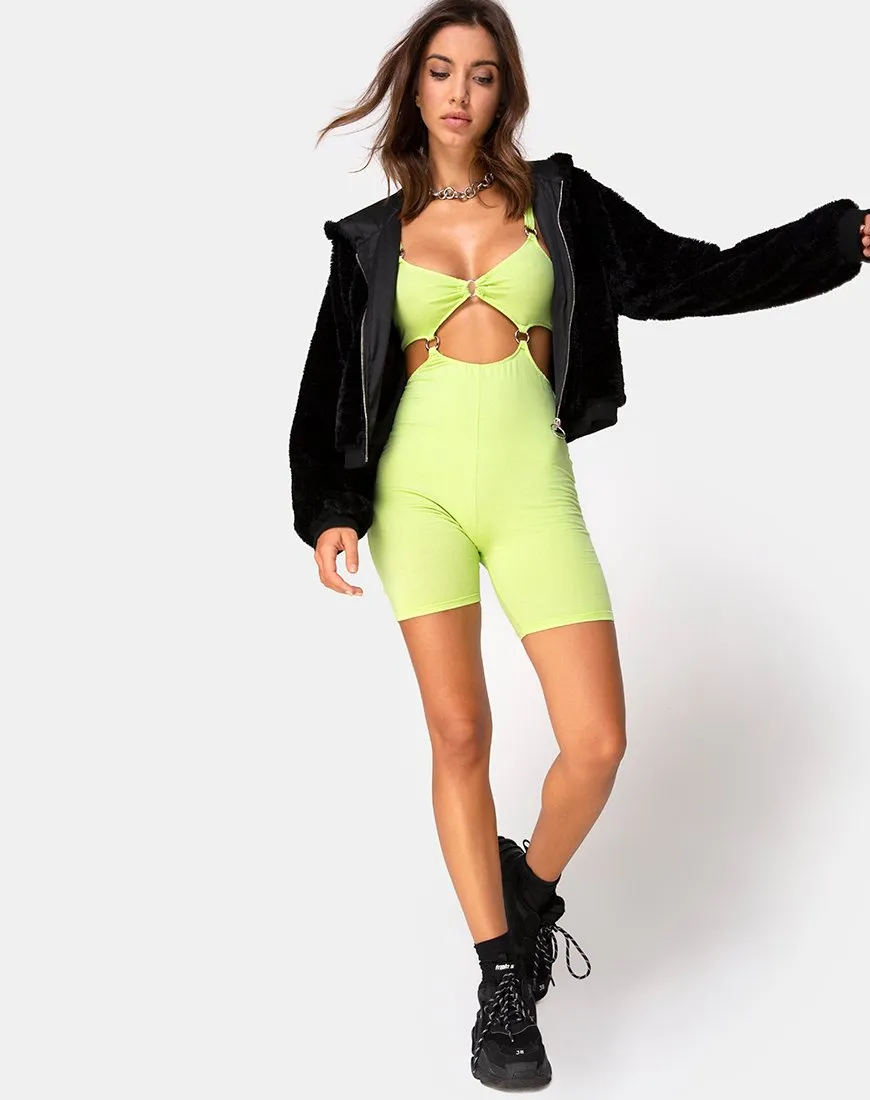 Jaso Cutout Unitard in Lime