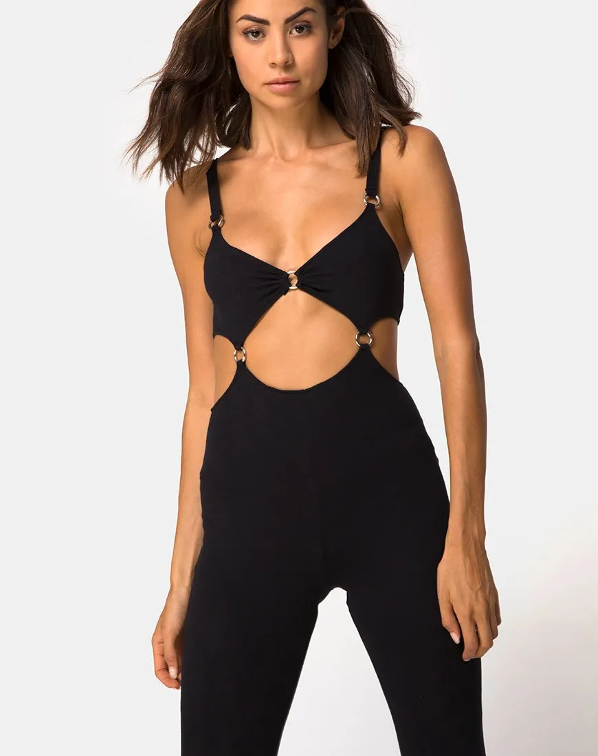 Jasola Cutout Unitard in Black