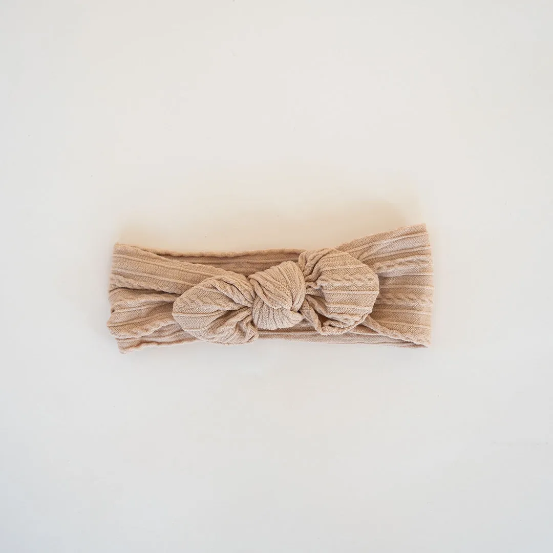 JBØRN Baby Girl Bow Cable Knit Headbands