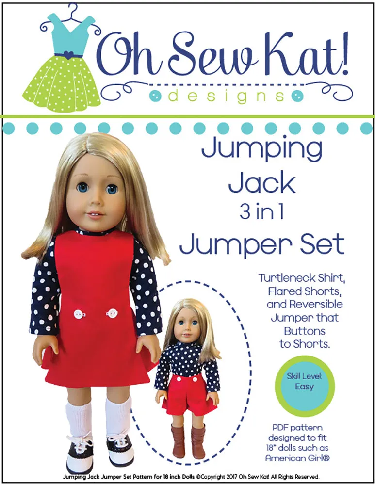 Jumping Jack 3-in-1 18 Inch Doll Sewing Pattern