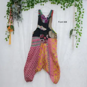 Kantha Harem Boho Jumpsuit with Pockets