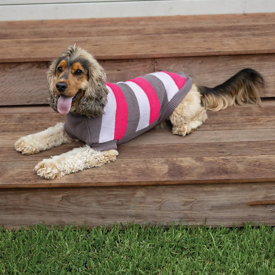 Kazoo Apparel Knit Chestie Jumper Pink Stripe Medium 46.5cm ***