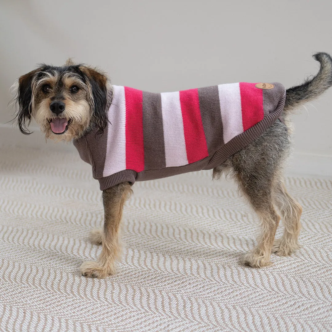 Kazoo Apparel Knit Chestie Jumper Pink Stripe Medium 46.5cm ***