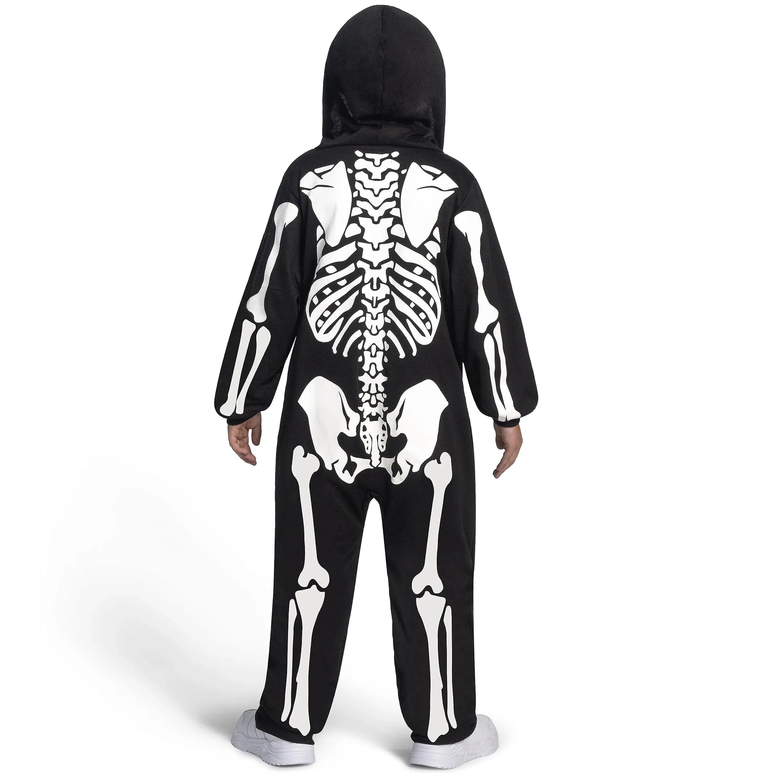 Kids Unisex Skeleton jumpsuit Pajama Plush Zip-Up Glow in the Dark