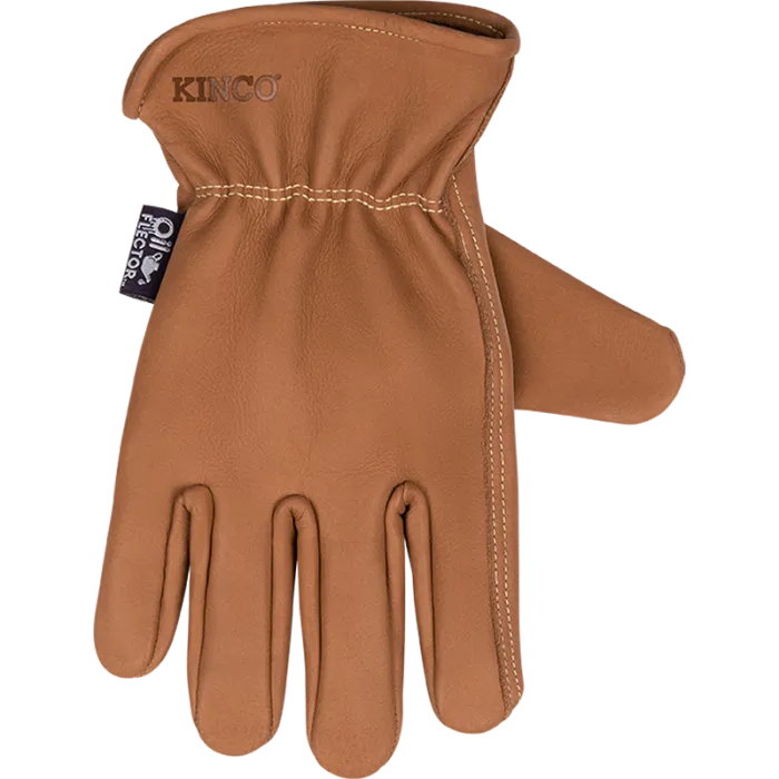 Kinco 6098 OilFlector Premium fortiHIDE Oil-Resistant Full Grain Cowhide, Easy-On Cuff Kevlar Heat-Resistant Thread, Keystone Thumb Glove (One Dozen)