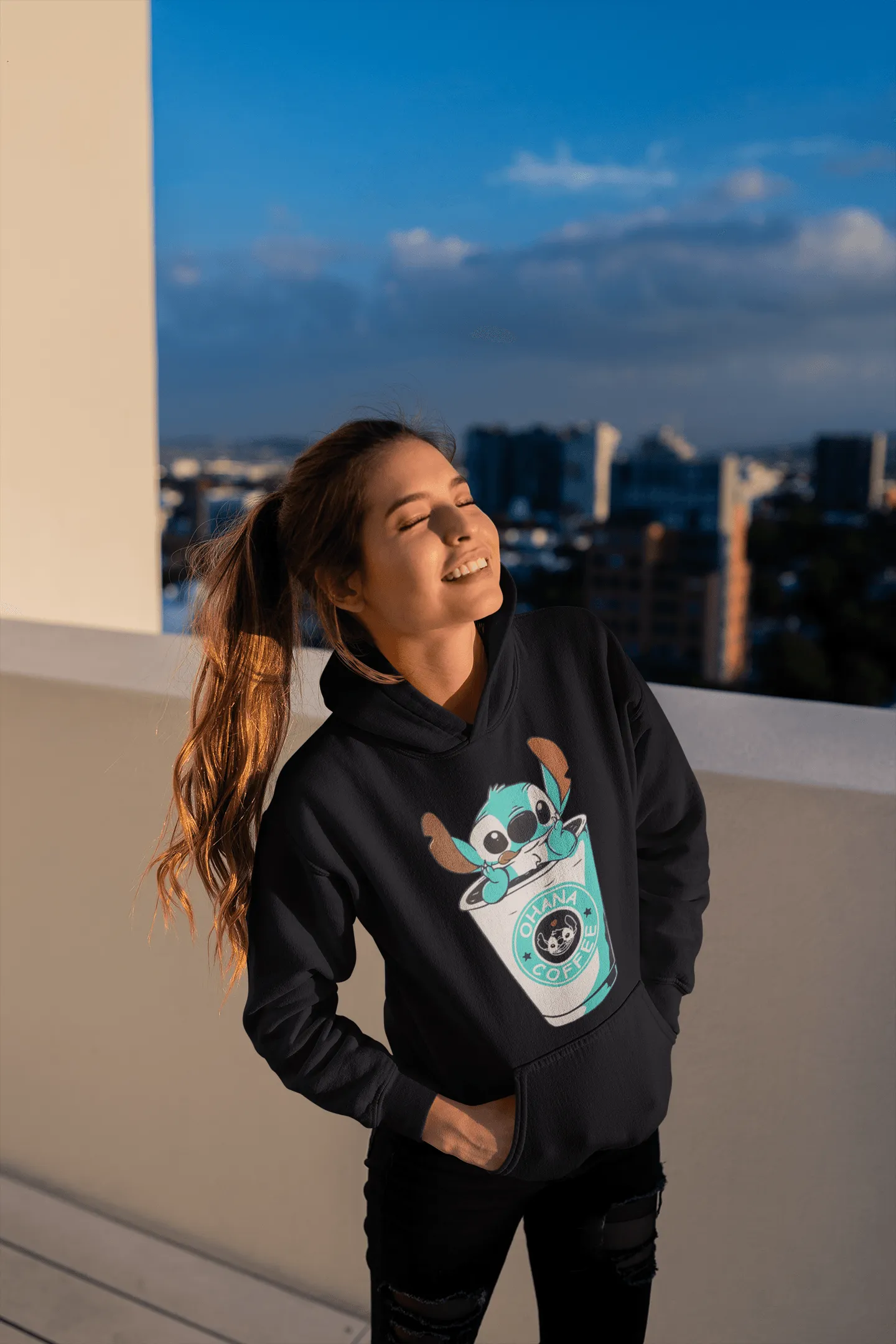 Koala in A Coffee Cup Hoodie Top Koala Soft Midweight Pullover