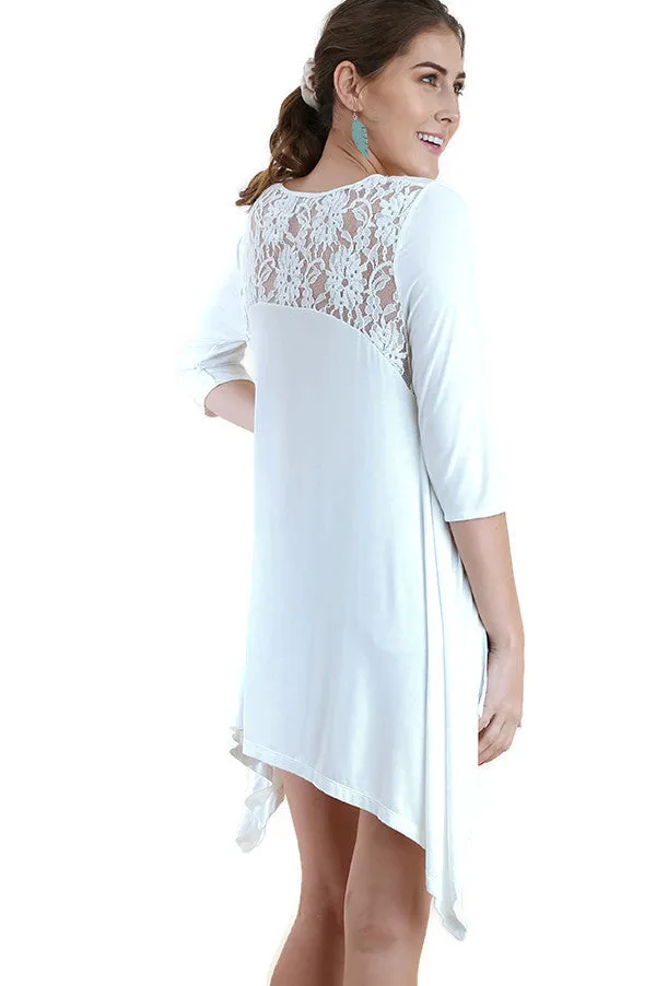 Lace & Cutout Tunic, Off White