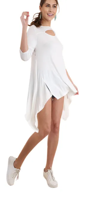 Lace & Cutout Tunic, Off White