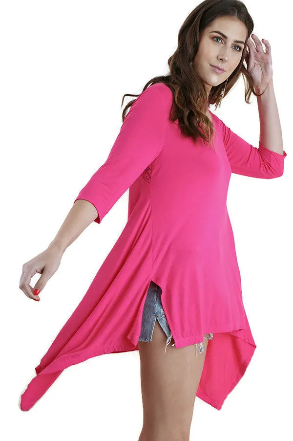 Lace & Cutout Tunic, Pink