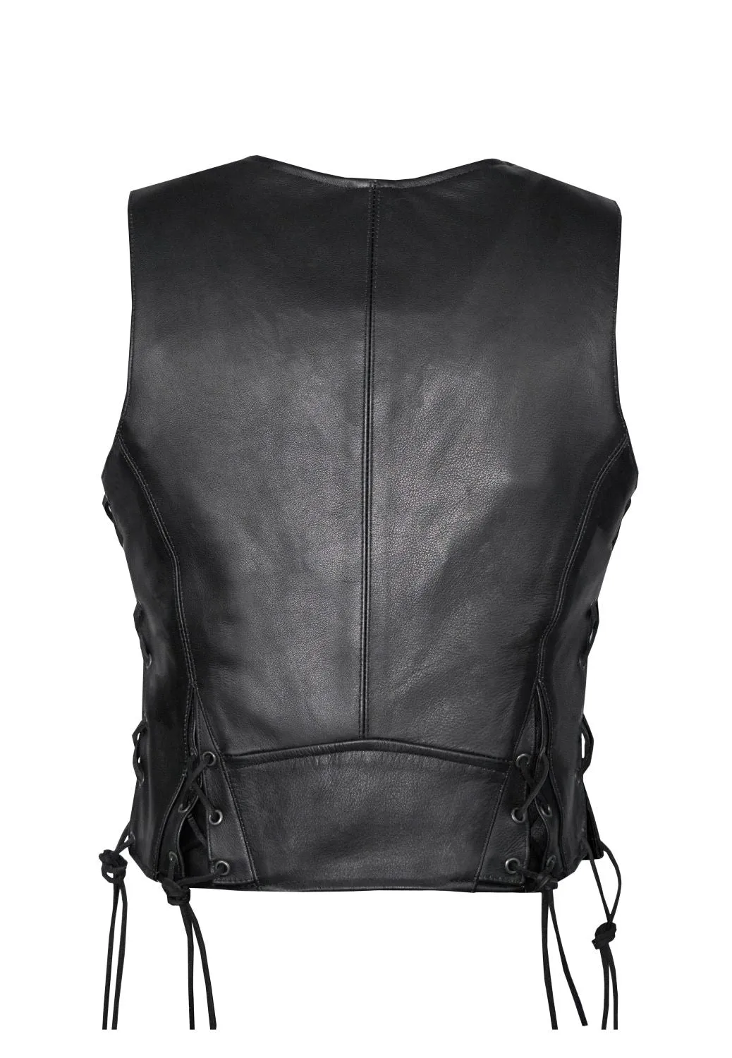 Leather naked Cowhide Vest for Ladies W/ Laces