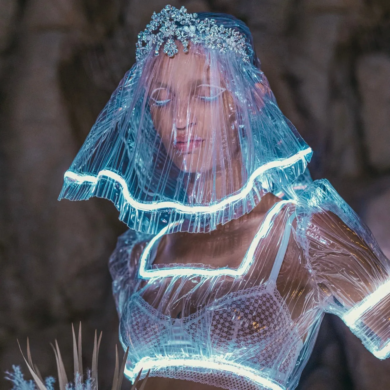 LED Transparent Bridal Gown