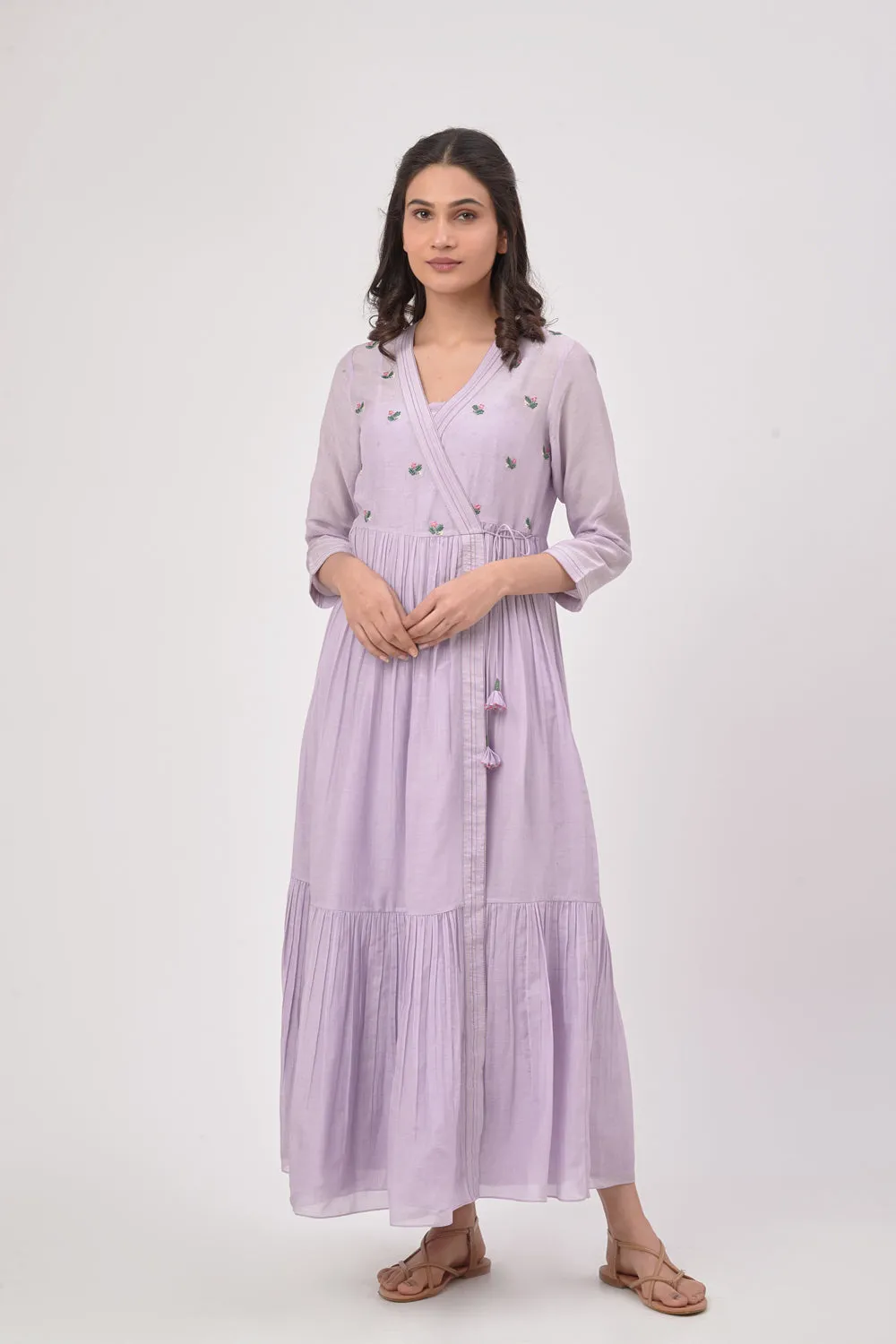 Lilac Angrakha Maxi Dress